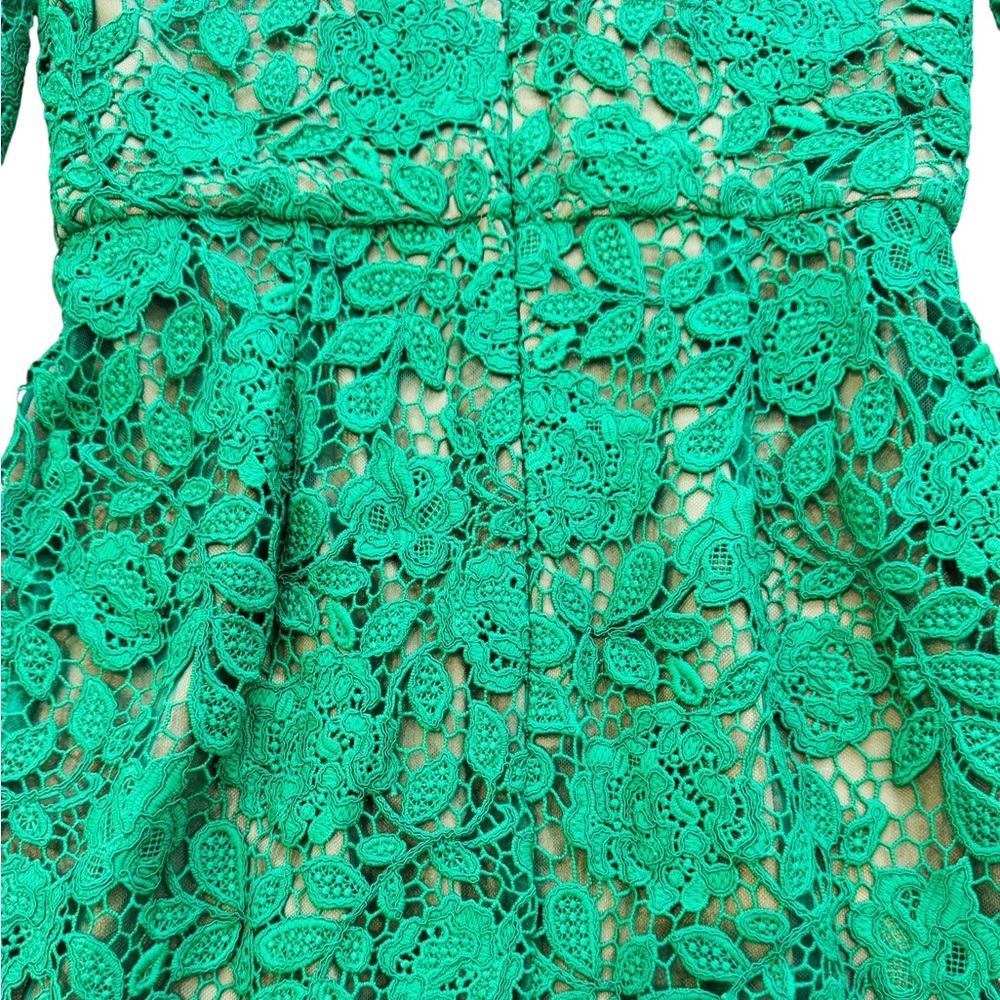 MARCHESA NOTTE***Green Guipure Lace Off-Shoulder Midi Dress***US 6***$795 - Picture 11 of 11